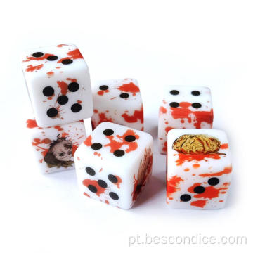 Impressão de romancty dados 6 lados, Halloween Horrible Dice